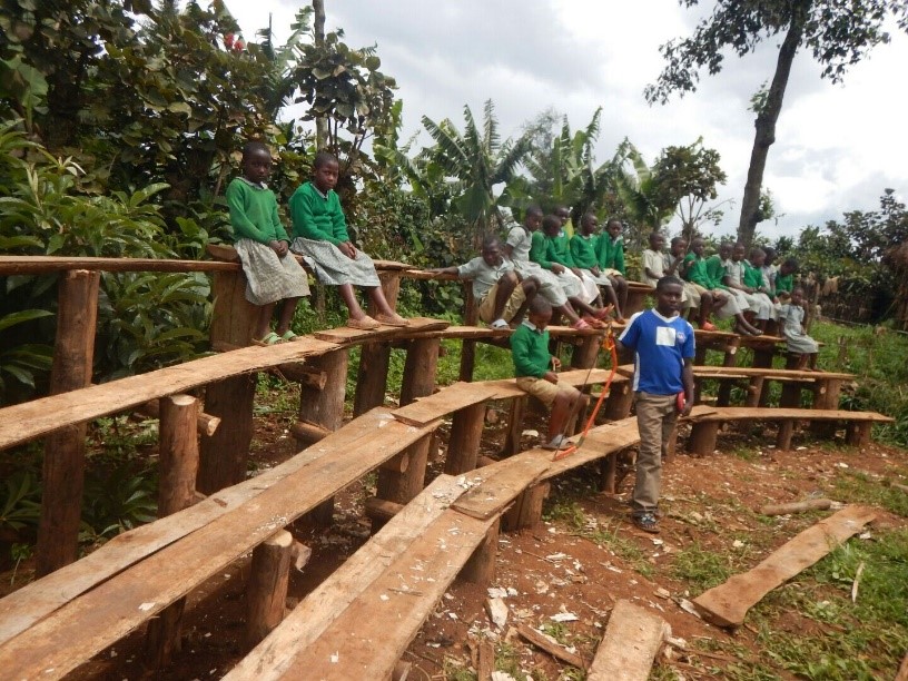 Avraham with the golden hands with the bleachers upon completion