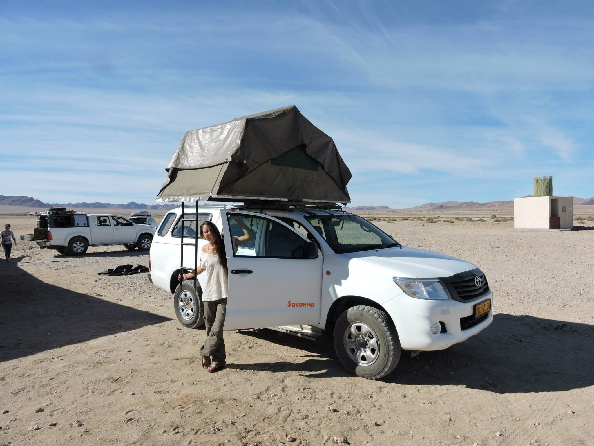 Vehicle with a rooftop tent - the standard way to travel in Namibia. Photo: Gal Zanir